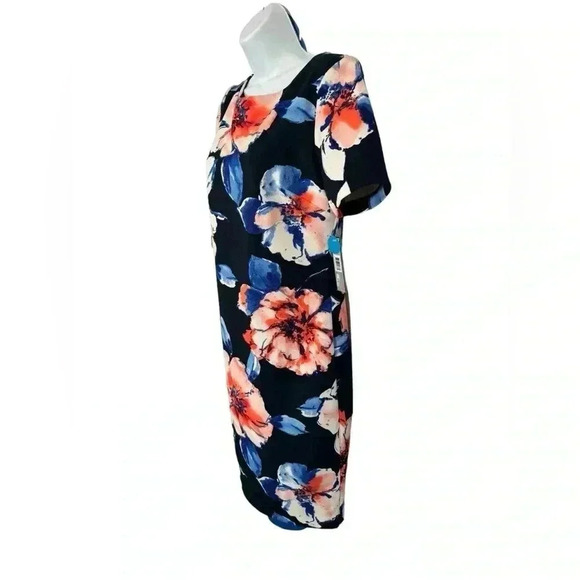 Chelsea Rose Size 4 Dress Navy Peach Ivory Flowers - NEW NWT Lined - Picture 5 of 11